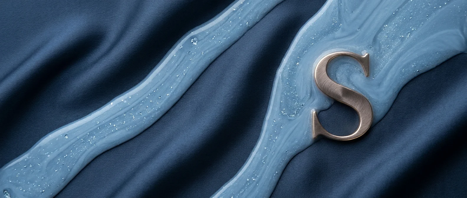 Sibtain Jan — slate blue silk monogram artwork